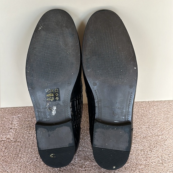 Saks Fifth Avenue Firenze Men’s Black Leather Loafers Size 9M - Picture 6 of 10